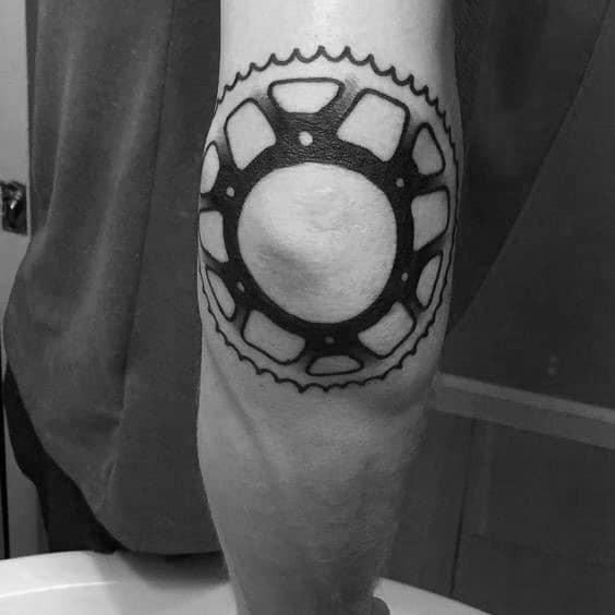 Old School Sprocket Guys Elbow Tattoos