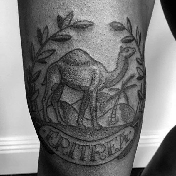 Old School Traditional Camel Tattoos For Men On Leg