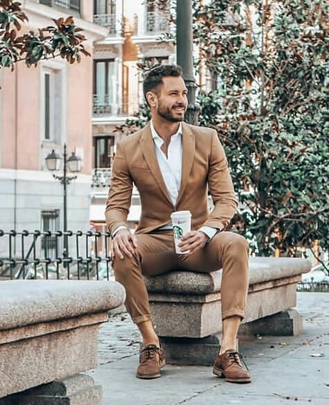Old Style Brown Suit Mens Fashion