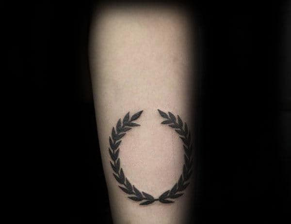 Olive Branch Wreath Mens Tattoo Ideas