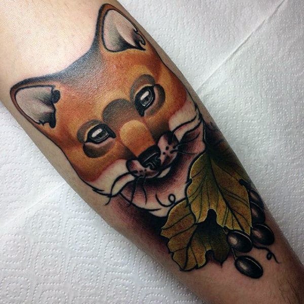 Olives And Sly Fox Tattoo Mens Forearms