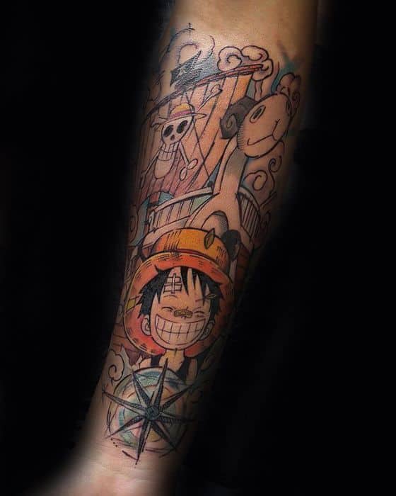 One Piece Forearm Male Tattoos