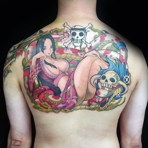 One Piece Mens Tattoos On Upper Back