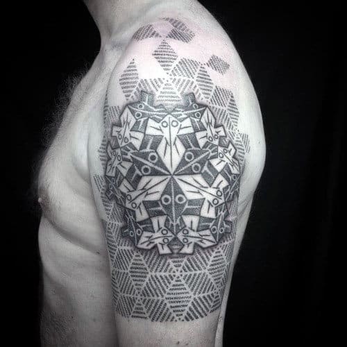 Optical Illusion Sacred Geometry Guys Tattoos
