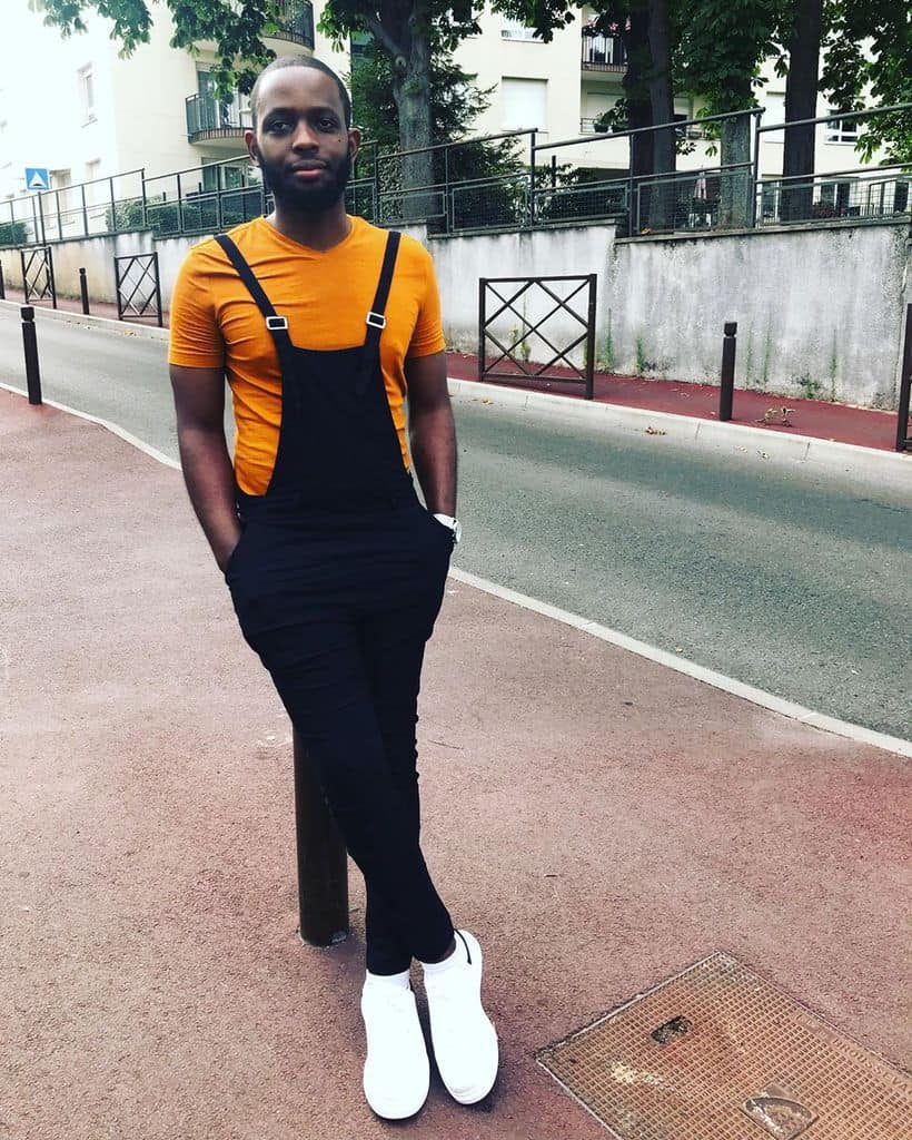 Orange Shirt Overall Mens Wear