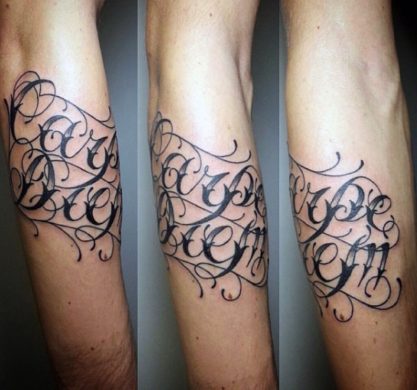 Orante Carpe Diem Outer Forearm Guys Tattoos