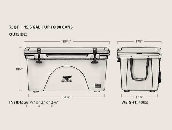 Orca Cooler 75 Quart Dimensions