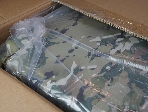 Orca Tan 75 Quart Cooler With A Multicam Camo Hydro Dipped Lid