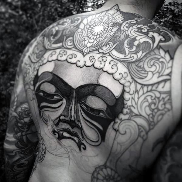 Ornate Detailed Badass Guys Tattoo Design Ideas On Back