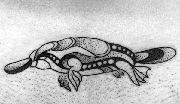 Ornate Dotwork Chest Mens Cool Platypus Tattoo Ideas