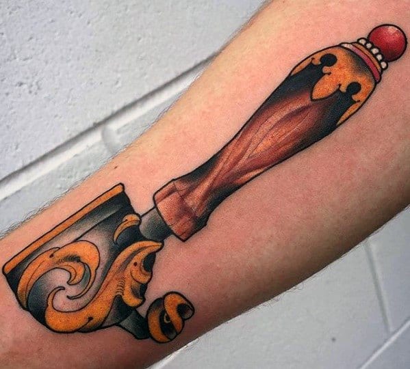 Ornate Inner Forearm Mens Coffee Tattoo Design Ideas