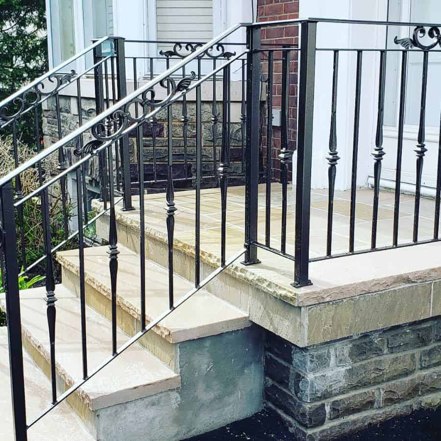 ornate metal scroll porch railing 