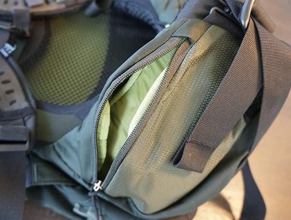 Osprey Aether Ag 85 Review Belt Hip Pocket Opened
