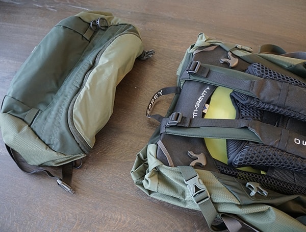Osprey Aether Ag 85 With Lid Removed From Backpacking Pack