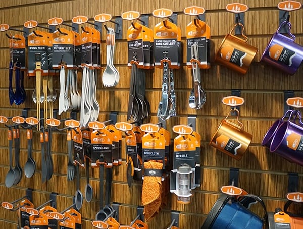 Outdoor Camping Utensils Display Wall