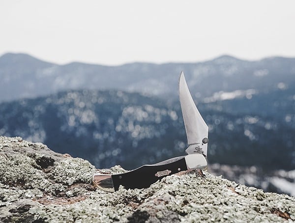 Outdoor Field Test Case Kickstart Mid Folding Hunter Knife