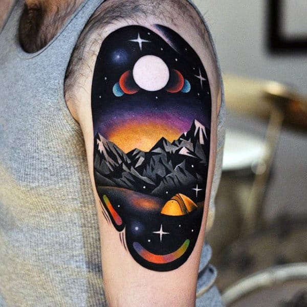Outdoors Themed Original Mens Arm Tattoo