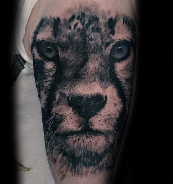 Outer Arm Cheetah Head Guys Unique Tattoo Ideas