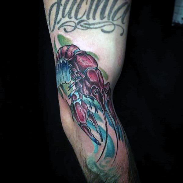 Outer Arm Crawfish Mens Tattoo Ideas