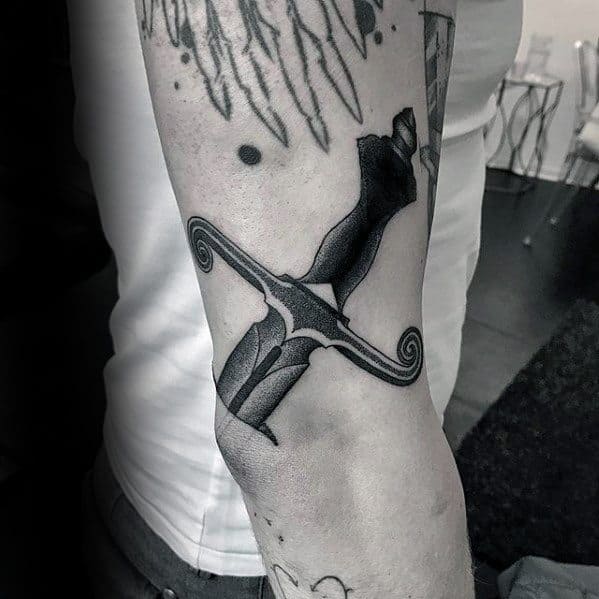 Outer Arm Guys Coolest Sword Small Tattoo Ideas