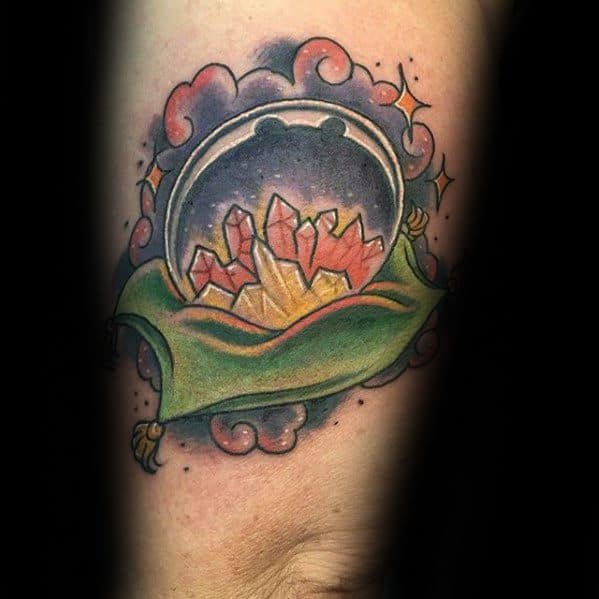 Outer Arm Guys Crystal Ball Tattoo Deisgns