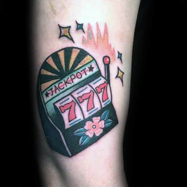 Outer Arm Masculine Slot Machine Tattoos For Men