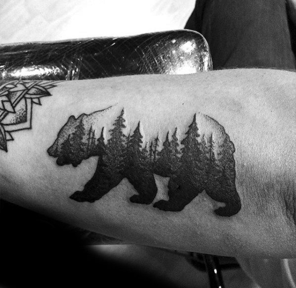 Outer Forearm Awesome Tree Line Tattoos For Men