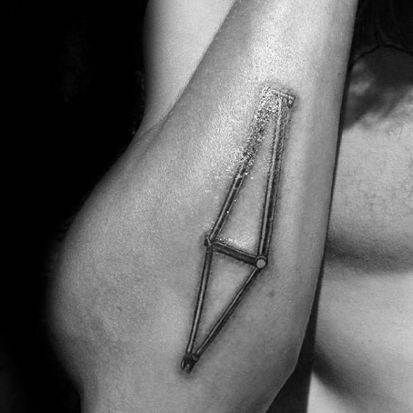 Outer Forearm Bicycle Frame Mens Bmx Tattoo Ideas