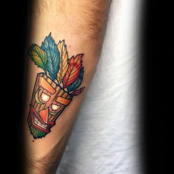 Outer Forearm Crash Bandicoot Tattoo Ideas For Males