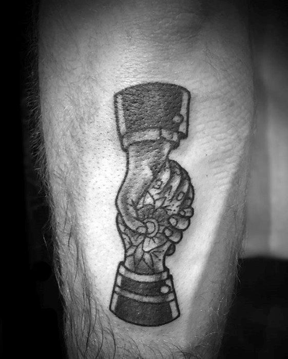 Outer Forearm Handshake Tattoo Ideas On Guys