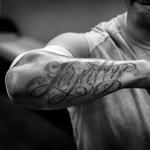 Outer Forearm Male Loyalty Tattoos