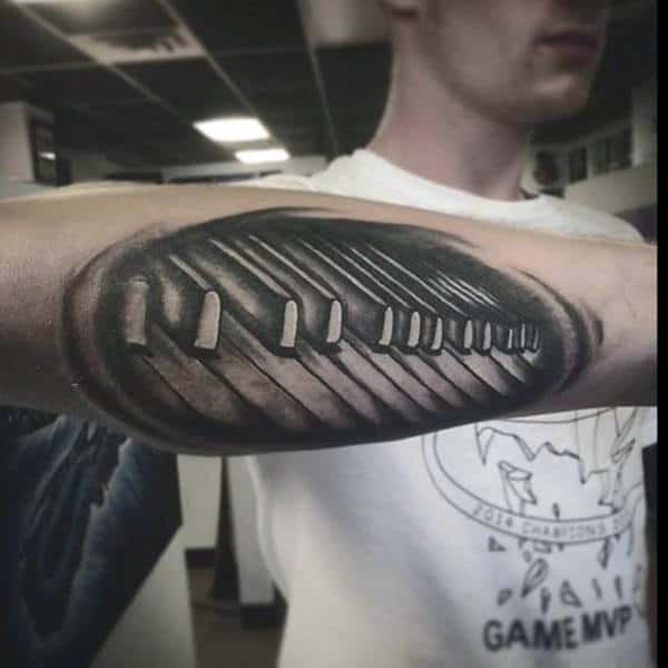 Outer Forearm Piano Keys Shaded Guys Tattoo Design Ideas