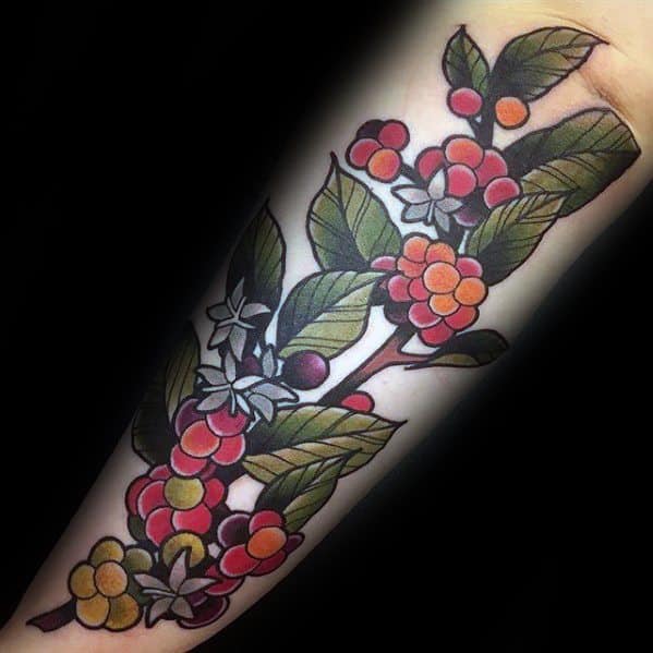 Outer Forearm Plant Coffee Guys Tattoos