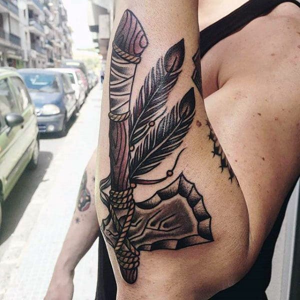 Outer Forearm Tomahawk Guys Tattoo Ideas