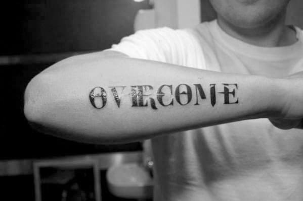 Outer Forearm Unique Mens Overcome Tattoos
