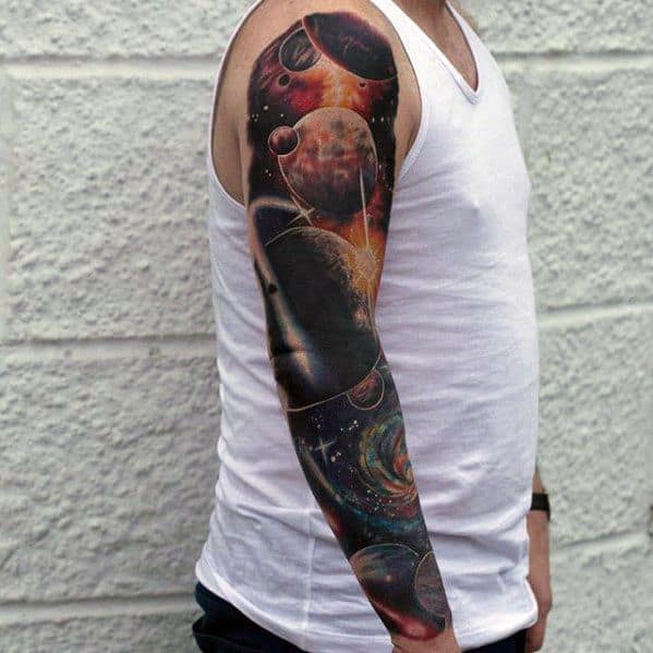 Outer Space Sky Guys Cool Tattoo Cover Up Sleeve