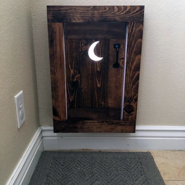 Outhouse Themed Moon Cut Out Wood Design Ideas Doggy Door