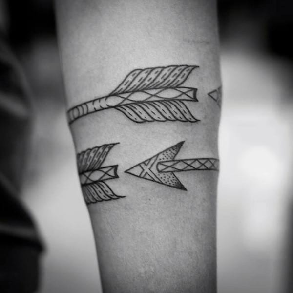 Outline Arrows Tattoo Mens Armband Designs