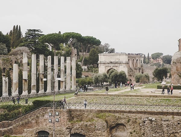 Outside View From Inside Colosseum Rome Italy