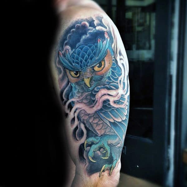 Owl Awesome Mens Half Sleeve Tattoo Ideas