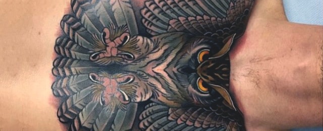 Owl Chest Tattoo Designs For Men