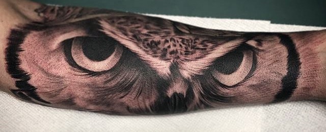 Owl Forearm Tattoo Designs For Men