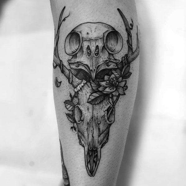 Owl Skull Male Tattoo Designs