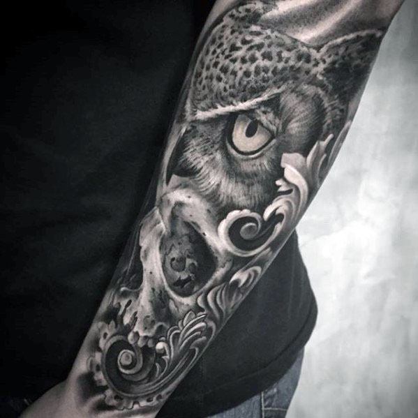 Owl Skull Tattoos Men