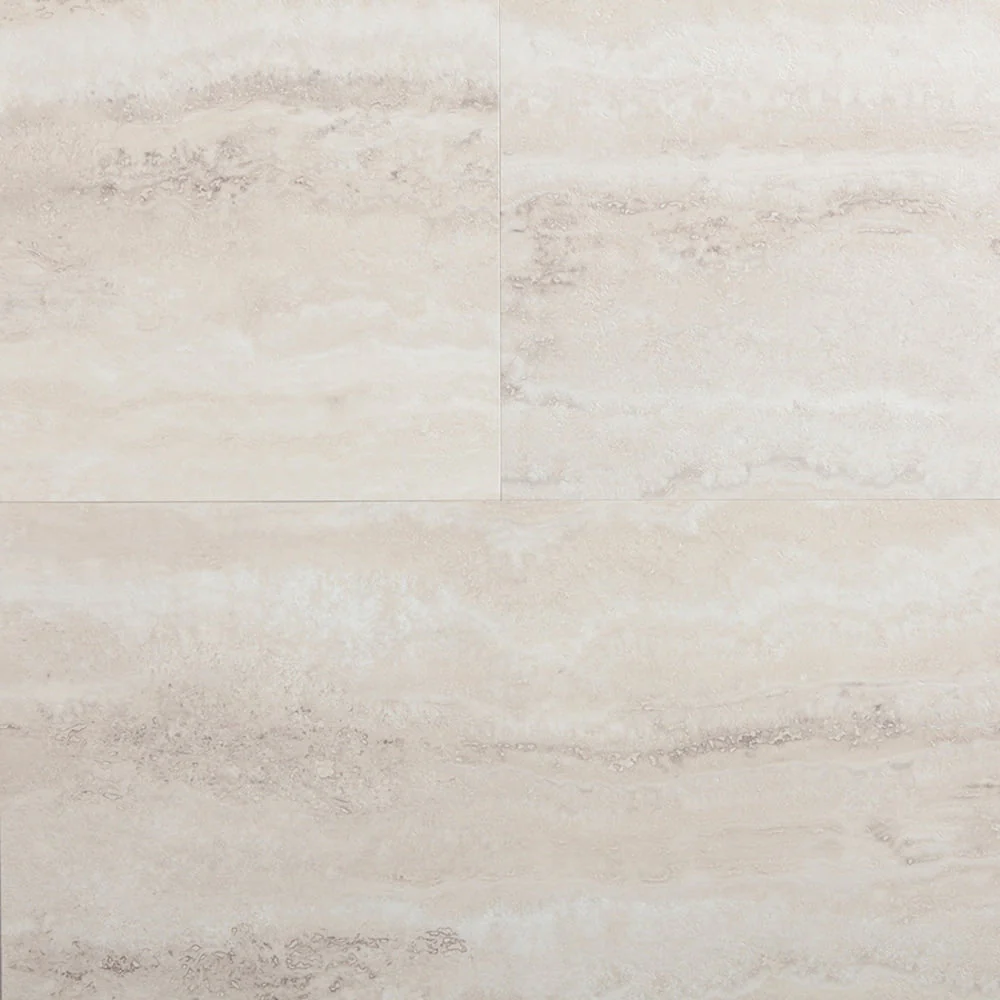 Beige porcelain tile with a natural stone look and subtle veining for elegant flooring designs.