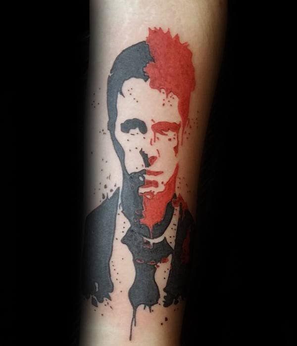 Paint Splatter Fight Club Mens Forearm Tattoo