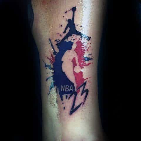 Paint Splatter Nba Mens Jordan Forearm Tattoos