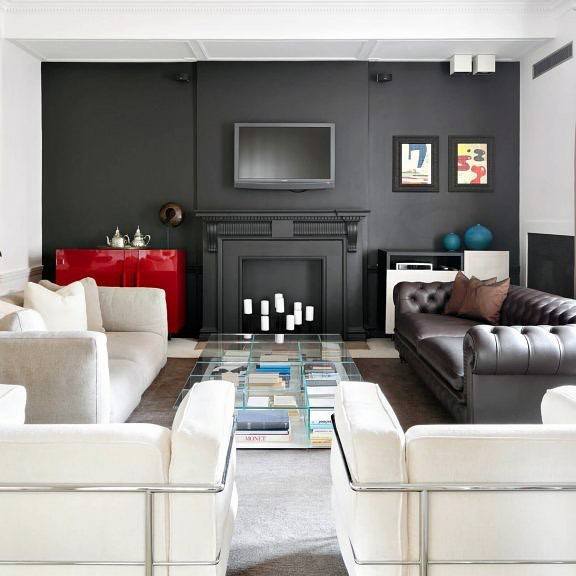 Painted Black Fireplace Design Idea Inspiration