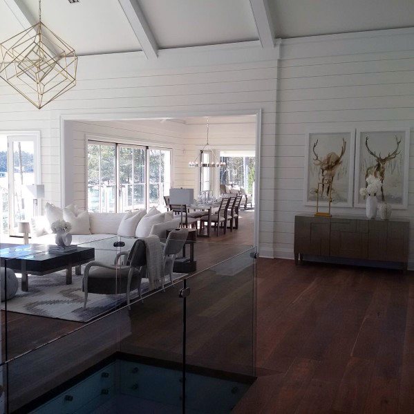 Painted White Shiplap Wood Wall Design Idea Inspiration