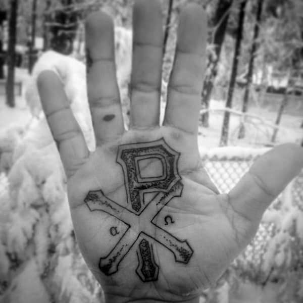 Palm Chi Rho Guys Tattoos